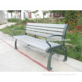Wood plastic composite park bench with back and cast aluminum legs